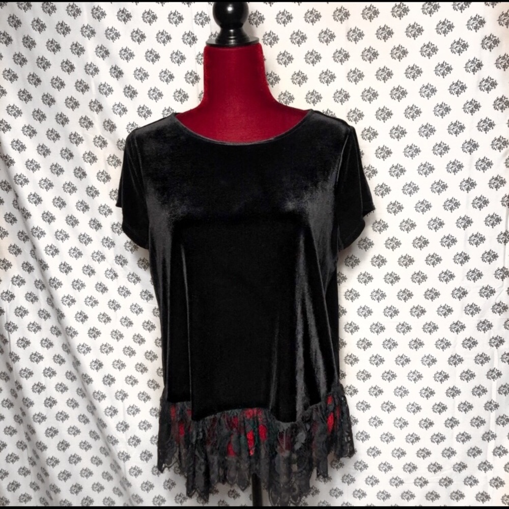 Black Velvet Lace Shirt